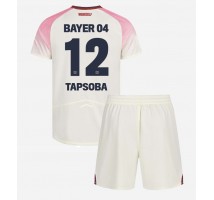 Bayer Leverkusen Edmond Tapsoba #12 Koszulka Wyjazdowa dzieci 2025-26 Krótki Rękaw (+ krótkie spodenki)